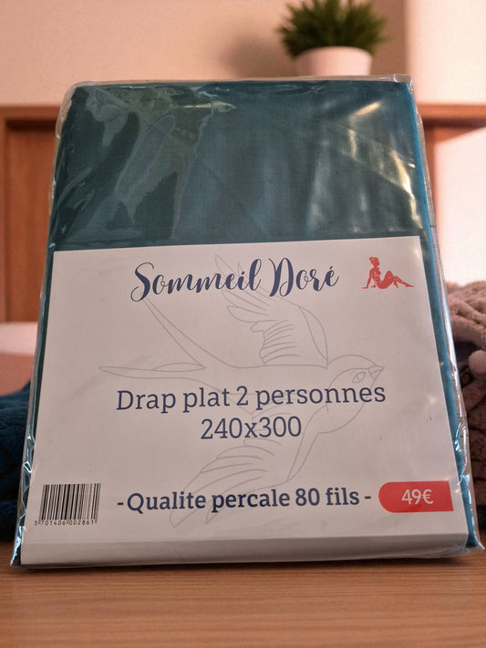 DRAPS COTON PERCALE 80 FILS  BLEU NUIT