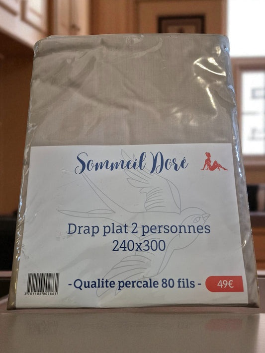 DRAPS COTON PERCALE 80 FILS  BEIGE