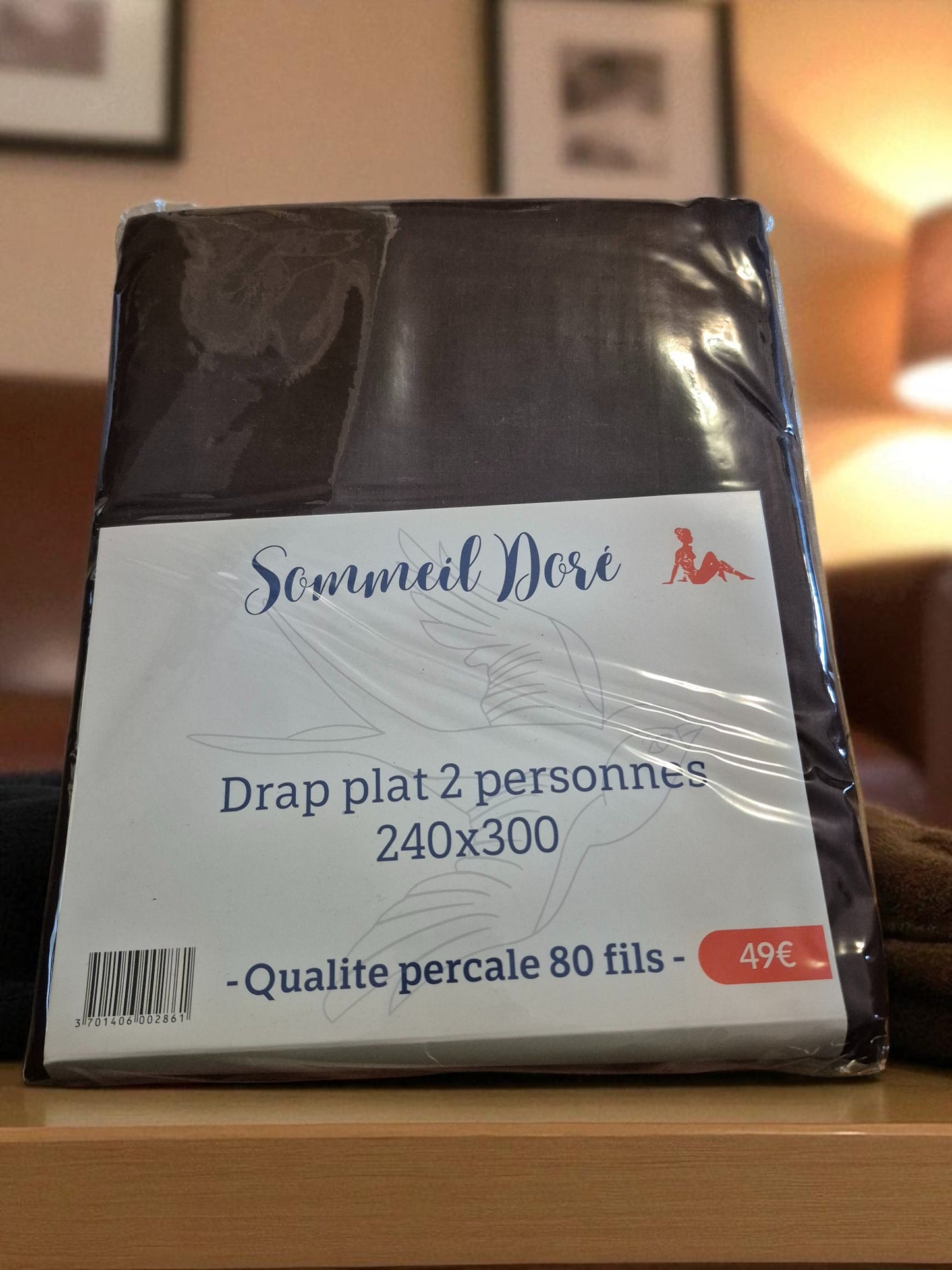 DRAPS COTON PERCALE 80 FILS  MARRON