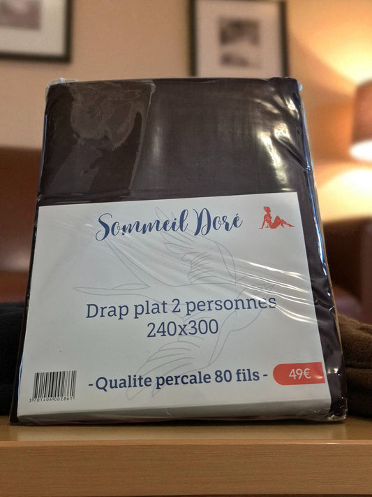 DRAPS COTON PERCALE 80 FILS  MARRON