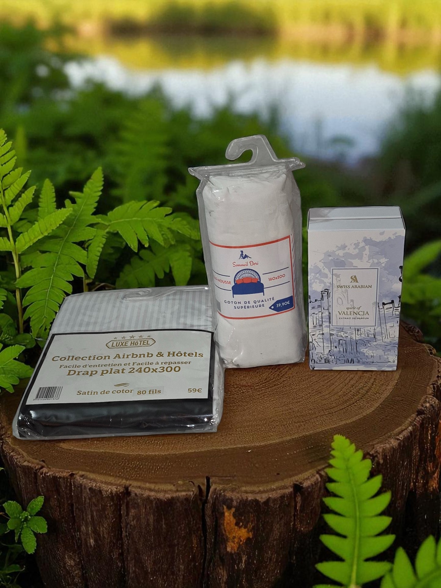 Coffret  ESSENCE OF VENICE  & Draps blanc