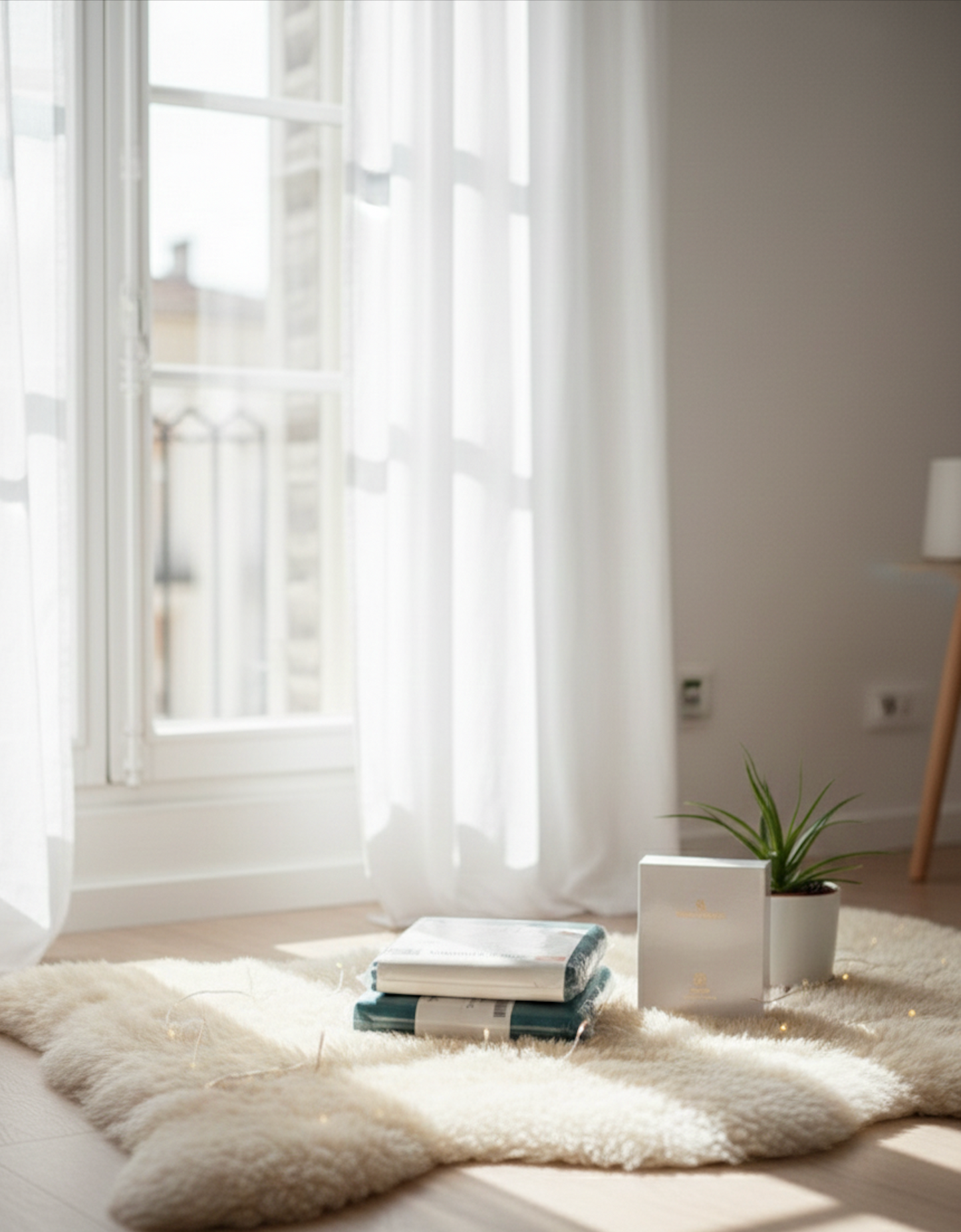 coffret linge lit bleu canard presentation