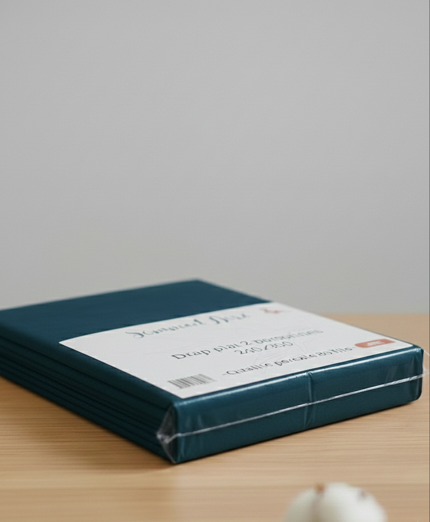 Drap plat coton percale bleu nuit 240x300 cm vue de côté