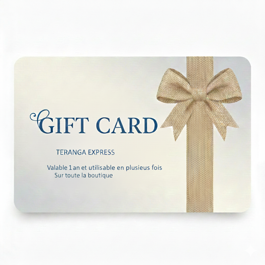 Carte-cadeau TerangaExpress — carte cadeau digitale pour offrir parfums et produits bien-être.