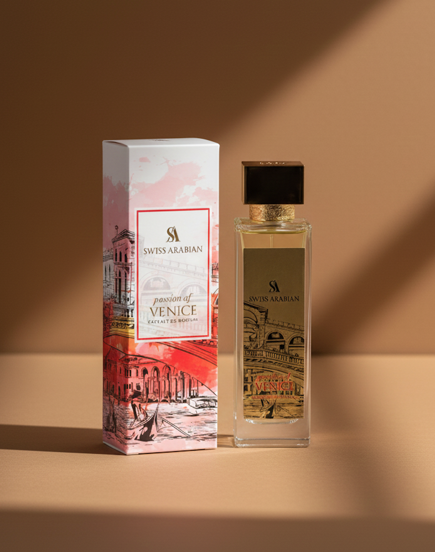“Passion of Venice Swiss Arabian – flacon et packaging”