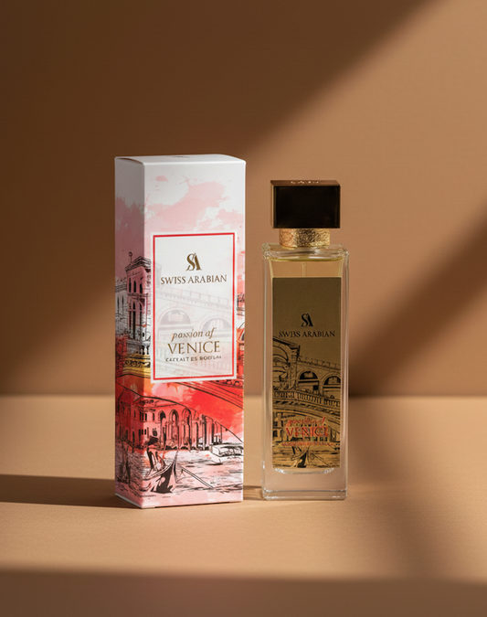 “Passion of Venice Swiss Arabian – flacon et packaging”